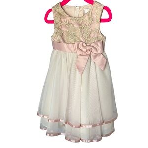 Rare Editions Girls Sleeveless Lace Fit-And-Flare Dress, Like New, Size 3T
